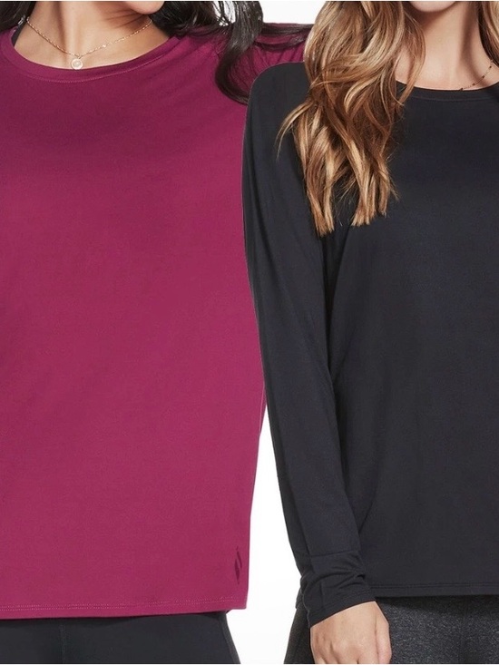 Skechers Tops - Skechers women’s Long Sleeve Crewneck Top - Black and Magenta